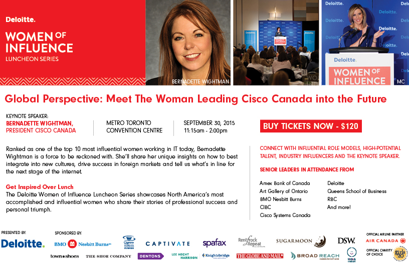 Sept 30th: Meet the Woman Leading Cisco Canada into the Future @womenofinflnce Event