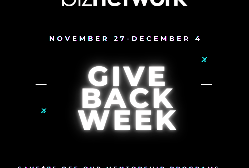 Save up to $198.75 on our “Give Back” Mentorship Sale (November 27-December 4)